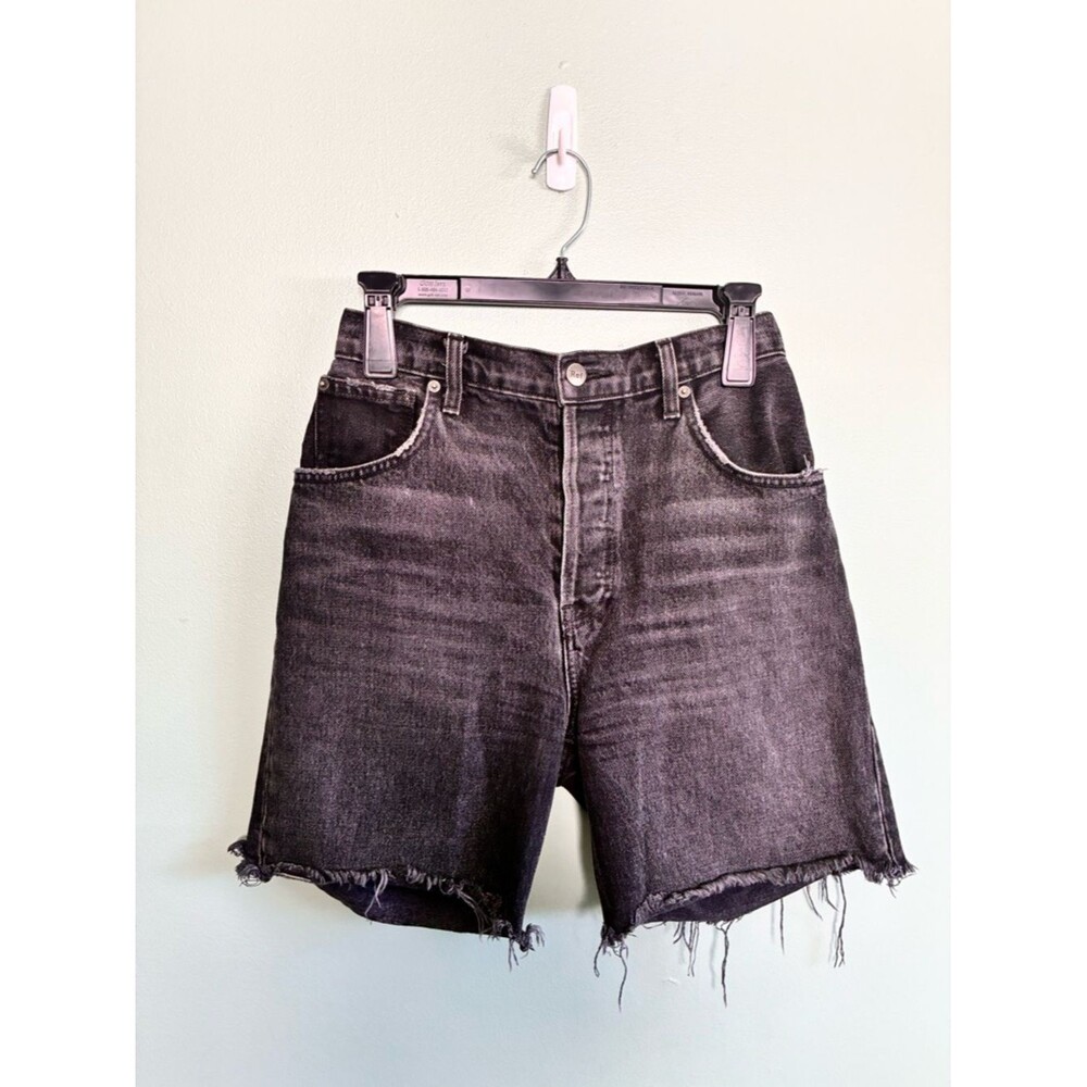 Reformation Button Fly Allie Jean Black Pacific Denim Cutoff Shorts Sz 27